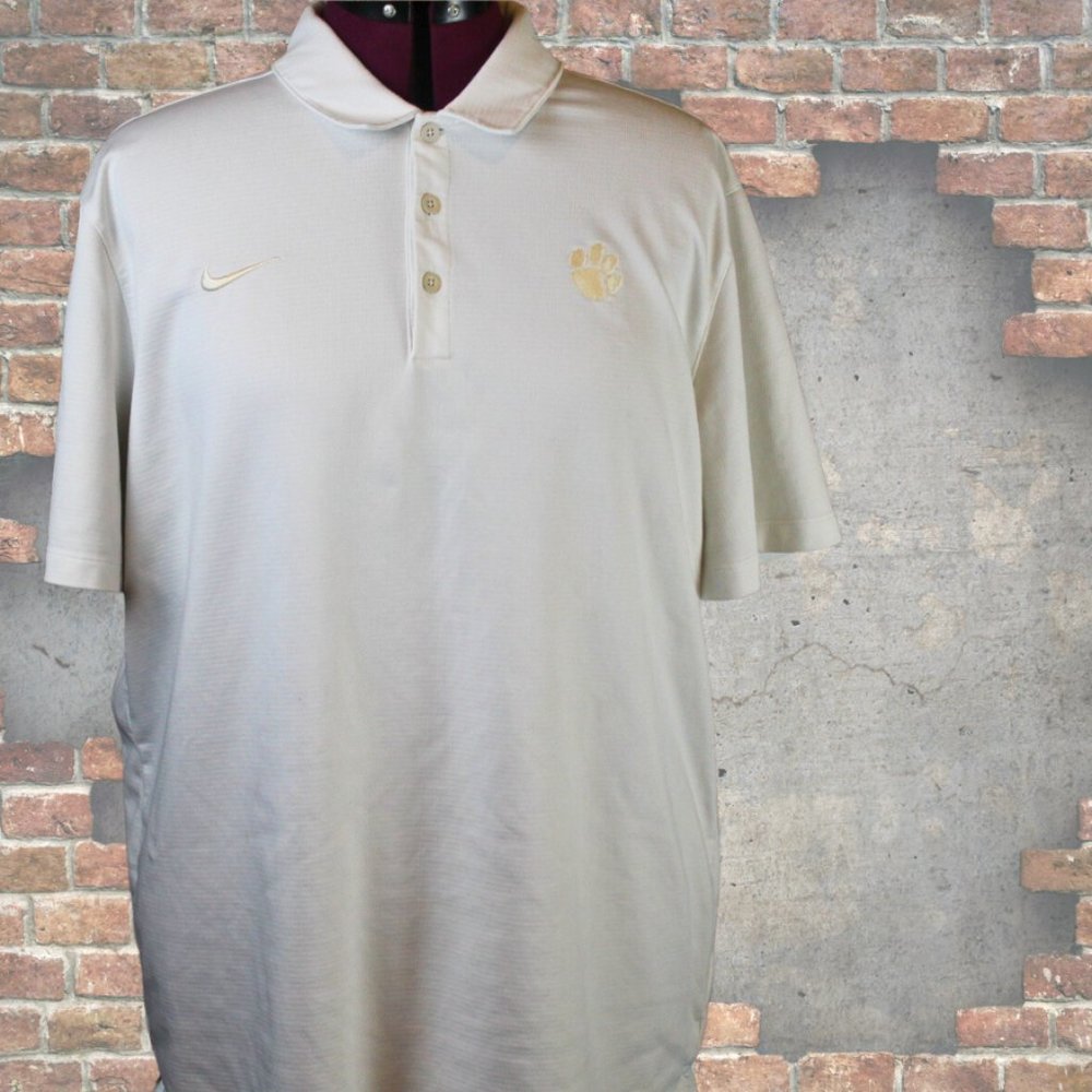 NIKE WHITE OUT SPECIAL EDITON NIKE CLEMSON DRI FIT GOLF T SHIRT MENS XL